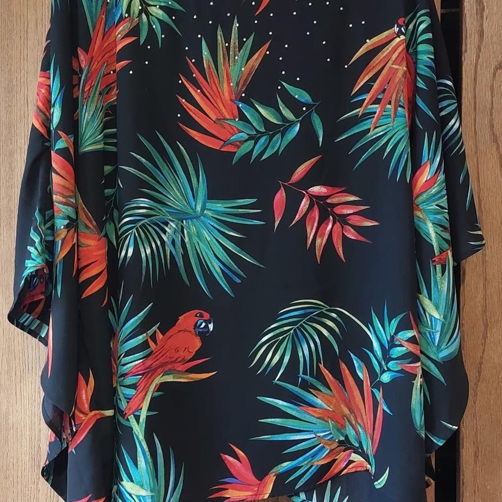 Women's Quacker Factory Tropical Tunic, Size Medium
